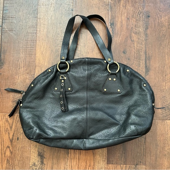 7 FOR ALL MANKIND black leather shoulder bag - Picture 3 of 12
